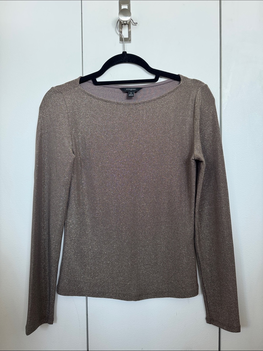 Banana Republic Shimmery Gold Long-Sleeve Top
